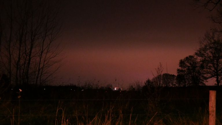 The northern lights in Valkenswaard (Photo: Ingrid Meulemann).