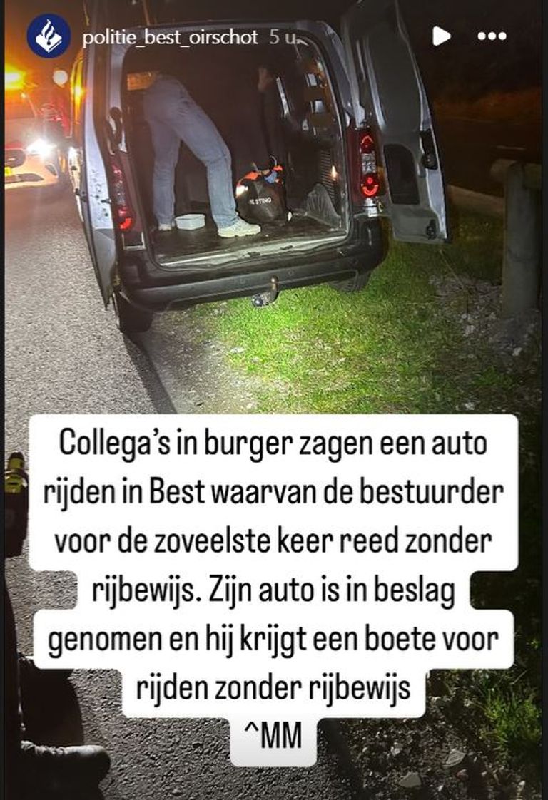 Foto: Instagram politie-Best-Oirschot