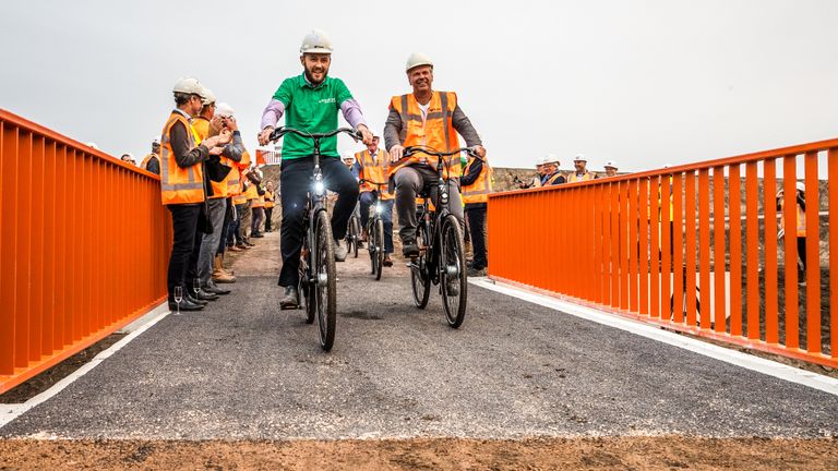 De eerste 3D-geprinte brug in Gemert. (Archieffoto: ANP)