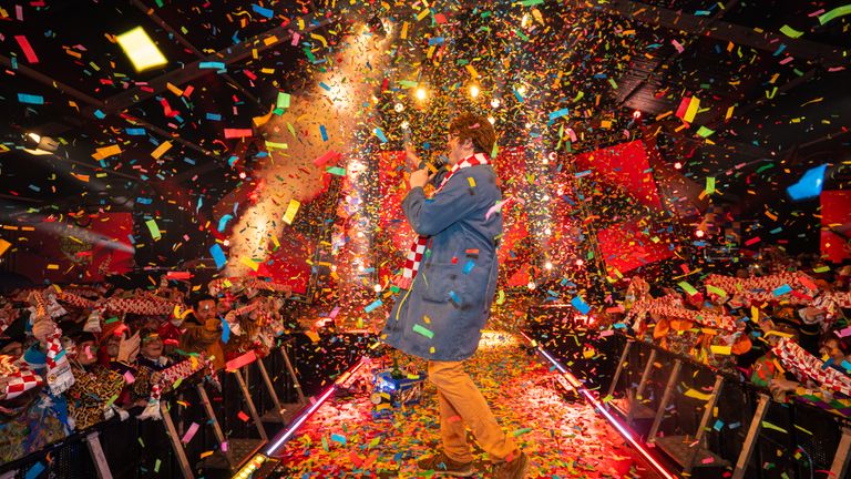 Lamme Frans op het podium (foto: Leon van der Spank).