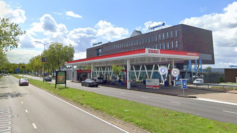 Het tankstation waar de overval was (Foto: Google Maps). 