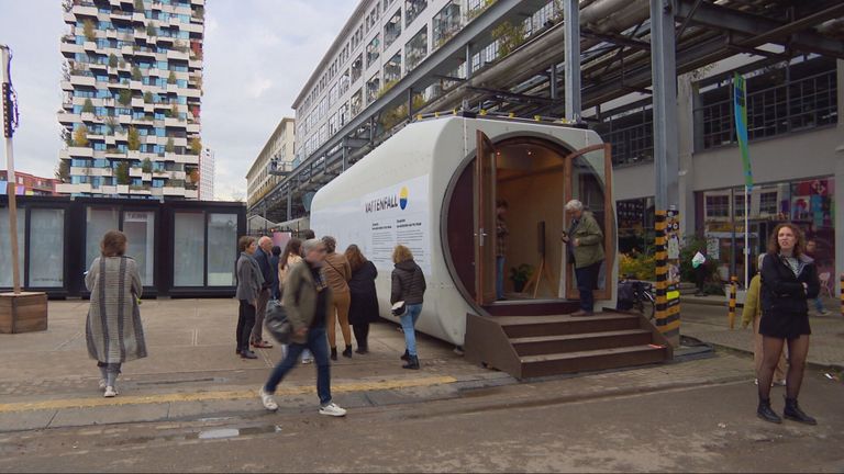 Tiny house van afgedankte windmolen (foto: Jan Peels)