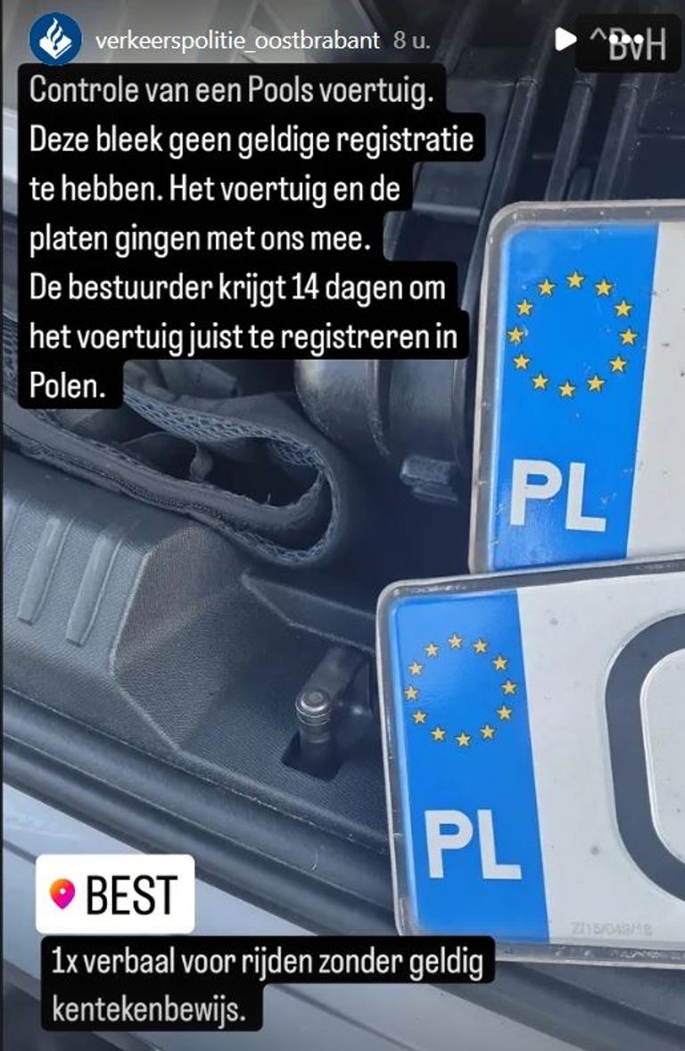 Foto: Instagram verkeerspolitie Oost-Brabant