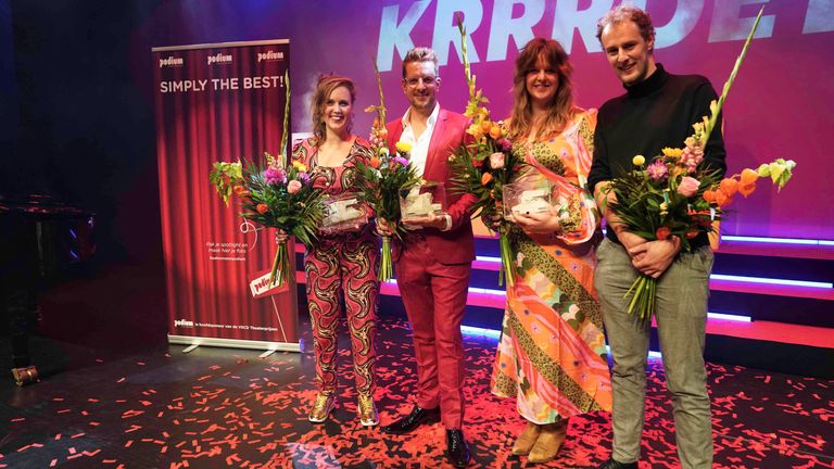 De winnaars van de belangrijkste cabaretprijzen (foto: Jaap Reedijk). 