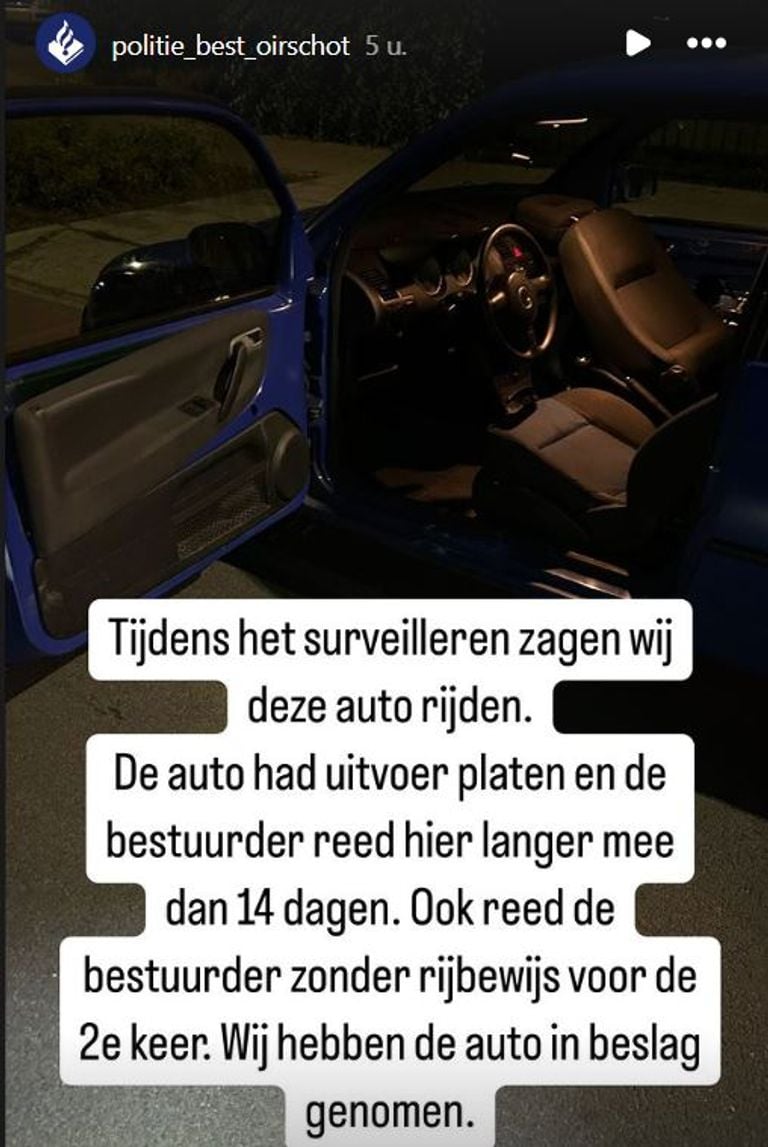 Foto: Instagram politie Best-Oirschot