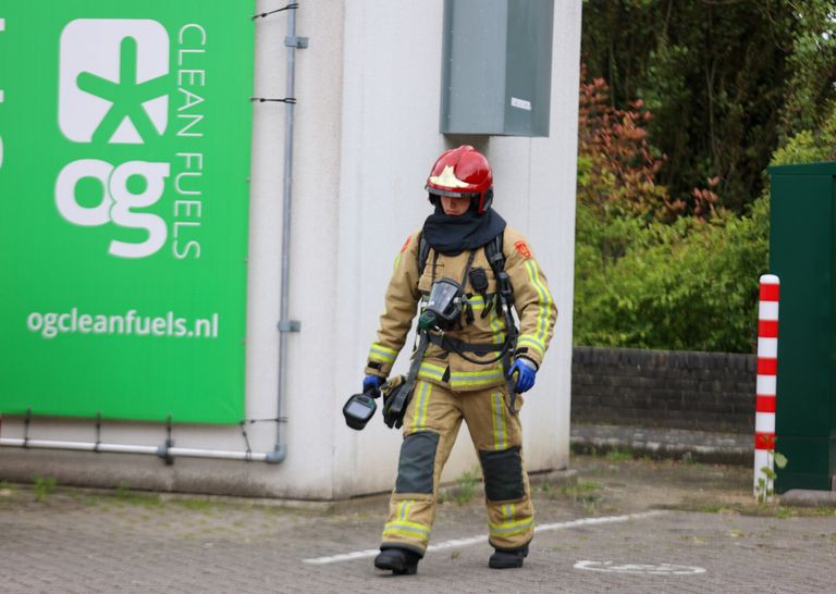 Gaslek bij tankstation (foto: Arno van der Linden/SQ Vision).