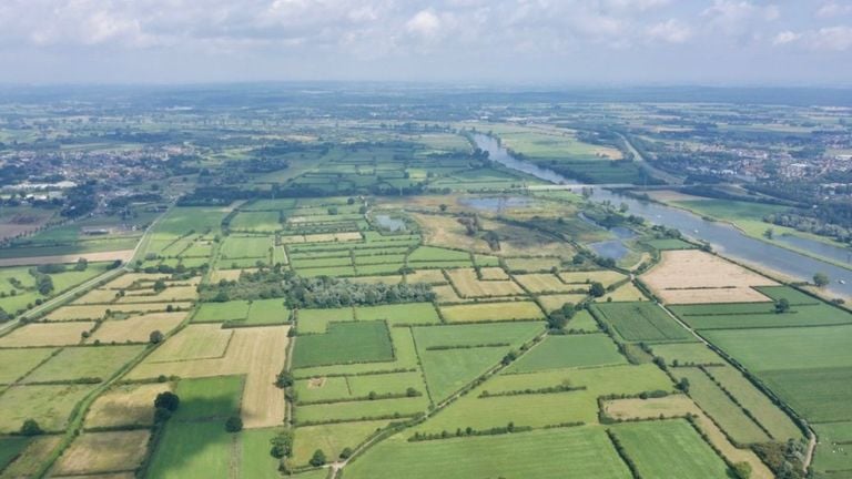 De Maasheggen bij Oeffelt van boven (foto: Lars van Peij). 
