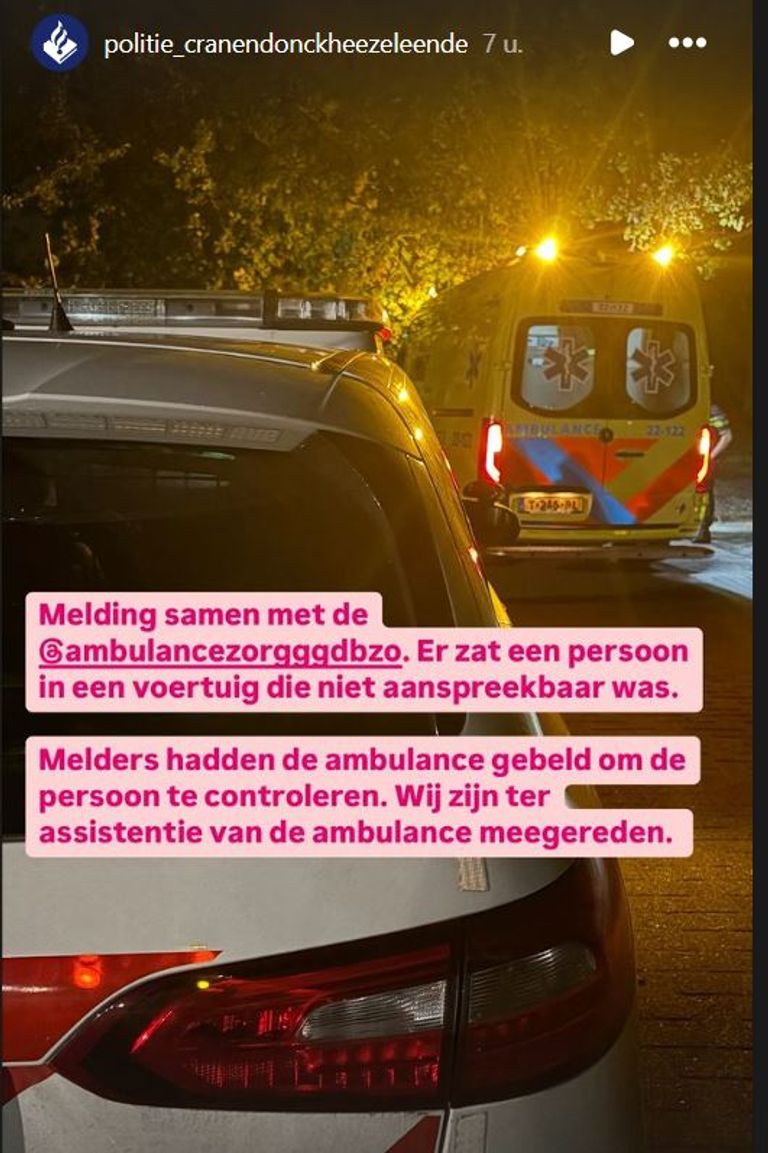 Foto: Instagram politie Cranendonck-Heeze-Leende