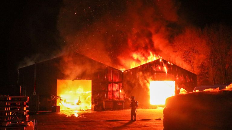 De brand in Drunen (foto: Jurgen Versteeg/SQ Vision).