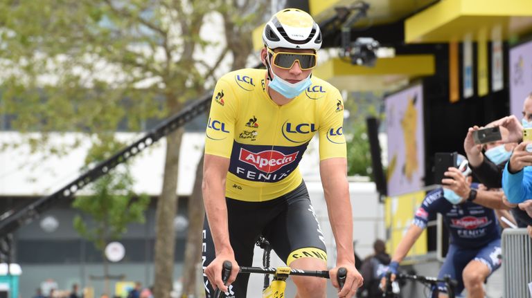 Mathieu van der Poel vóór het vertrek in Lorient (foto: Orange Pictures).