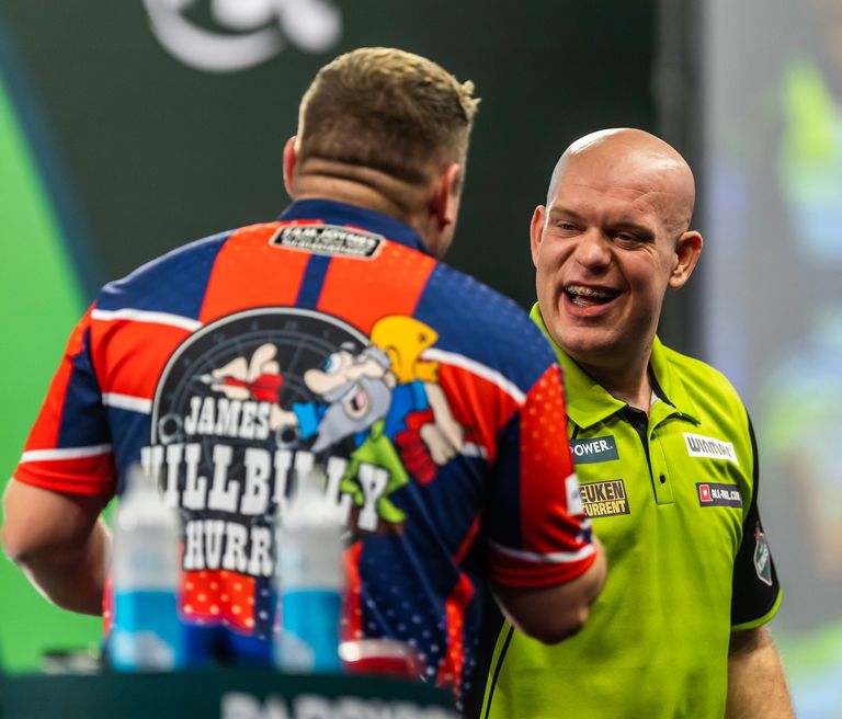 Blijdschap bij Michael van Gerwen na zijn zege (foto: PDC).