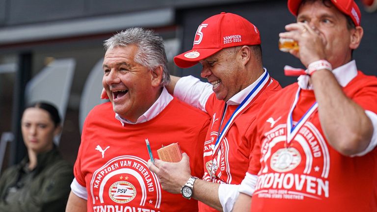 Earnest Stewart bij het kampioensfeest van PSV (foto: OrangePictures). 