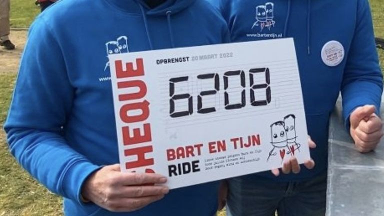 Judith en Marcus zijn enorm blij met de opbrengst van de tweede editie van de Bart & Tijn Ride en Walk