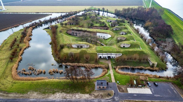 Fort Sabina vanuit de lucht. (foto: Stichting Fort Sabina)