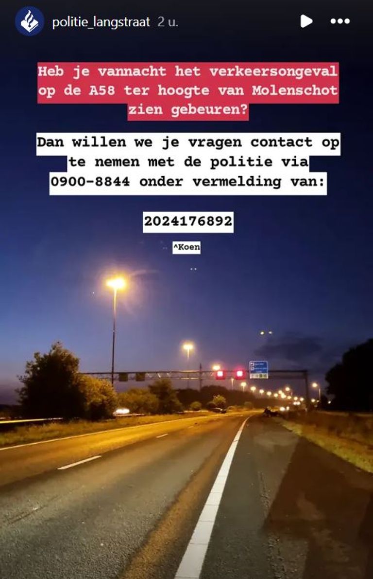 Foto: Instagram politie Langstraat