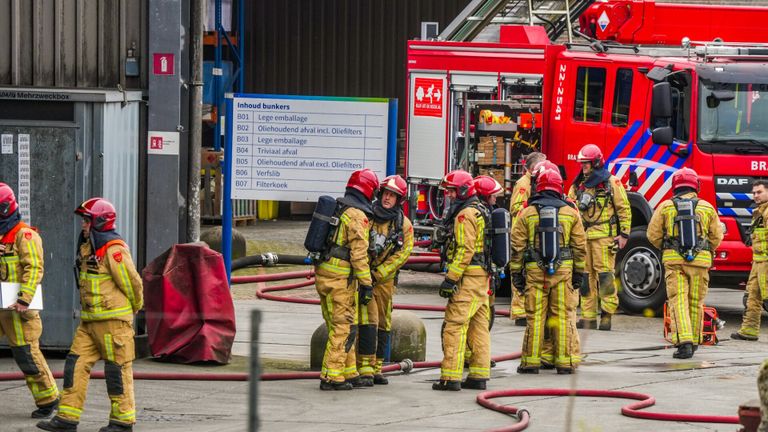 Brand bij chemisch afvalverwerkingsbedrijf (foto: Dave Hendriks/SQ Vision).