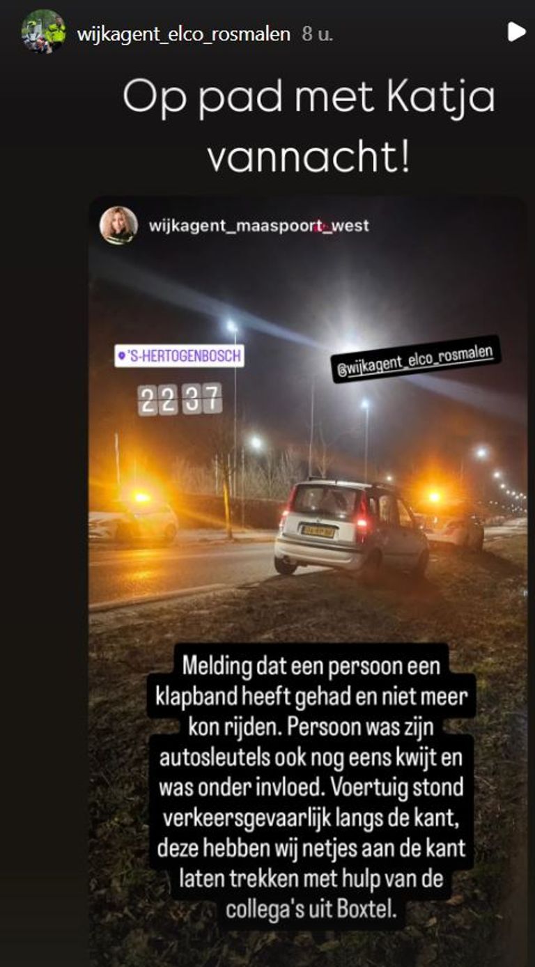 Foto: Instagram wijkagent Elco Rosmalen