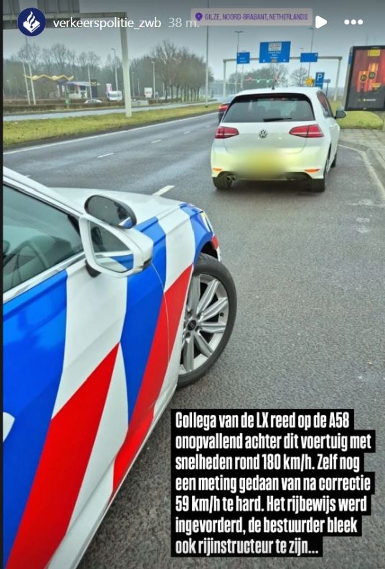 Foto: Instagram verkeerspolitie Zeeland-West-Brabant