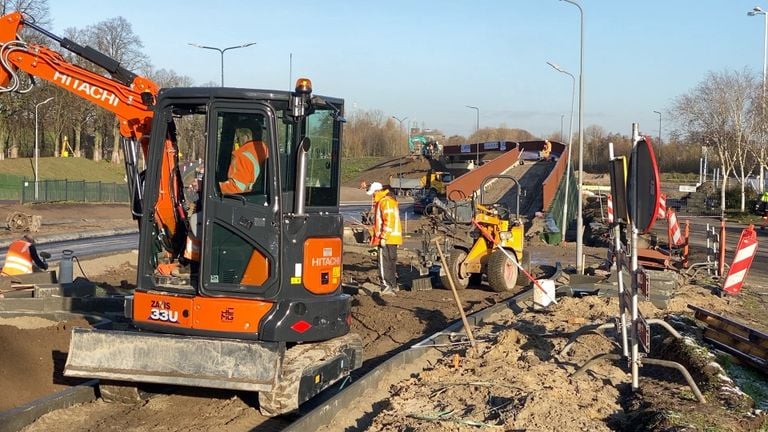 Werk bij fietsbrug richting Den Bosch (foto: Jan Peels)