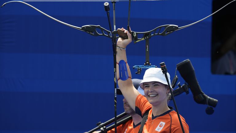 Laura van der Winkel na de wedstrijd tegen India (foto: ANP).