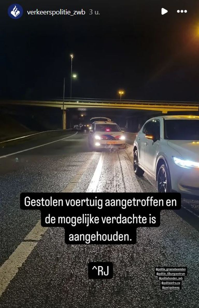 Foto: Instagram verkeerspolitie Zeeland-West-Brabant