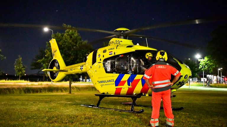 Vanwege de ernst van de situatie op de Run in Veldhoven werd een traumaheli opgeroepen (foto: Rico Vogels/SQ Vision).