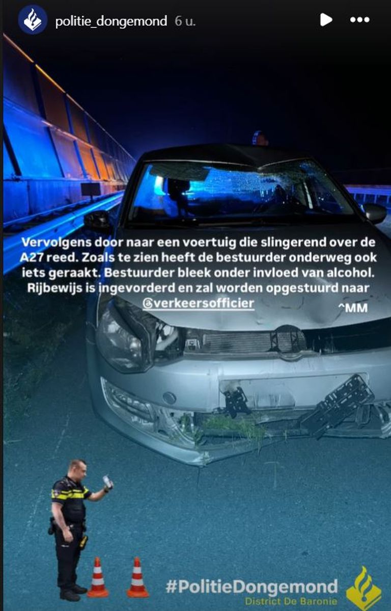 Foto: Instagram politie Dongemond