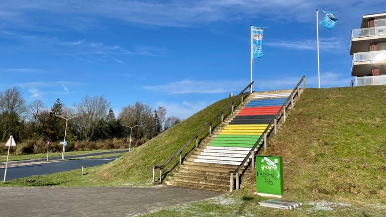 De trap is dé blikvanger van het WK Veldrijden (foto: Erik Peeters) 