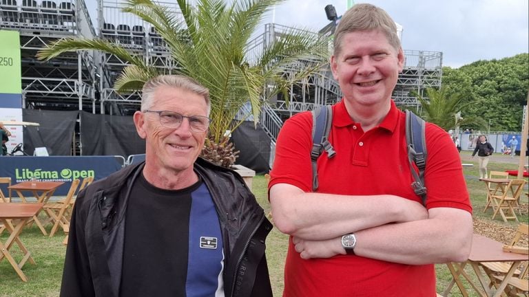 John en Peter uit Berkel en Rodenrijs bij de Libéma Open. (Foto: Leon Voskamp)