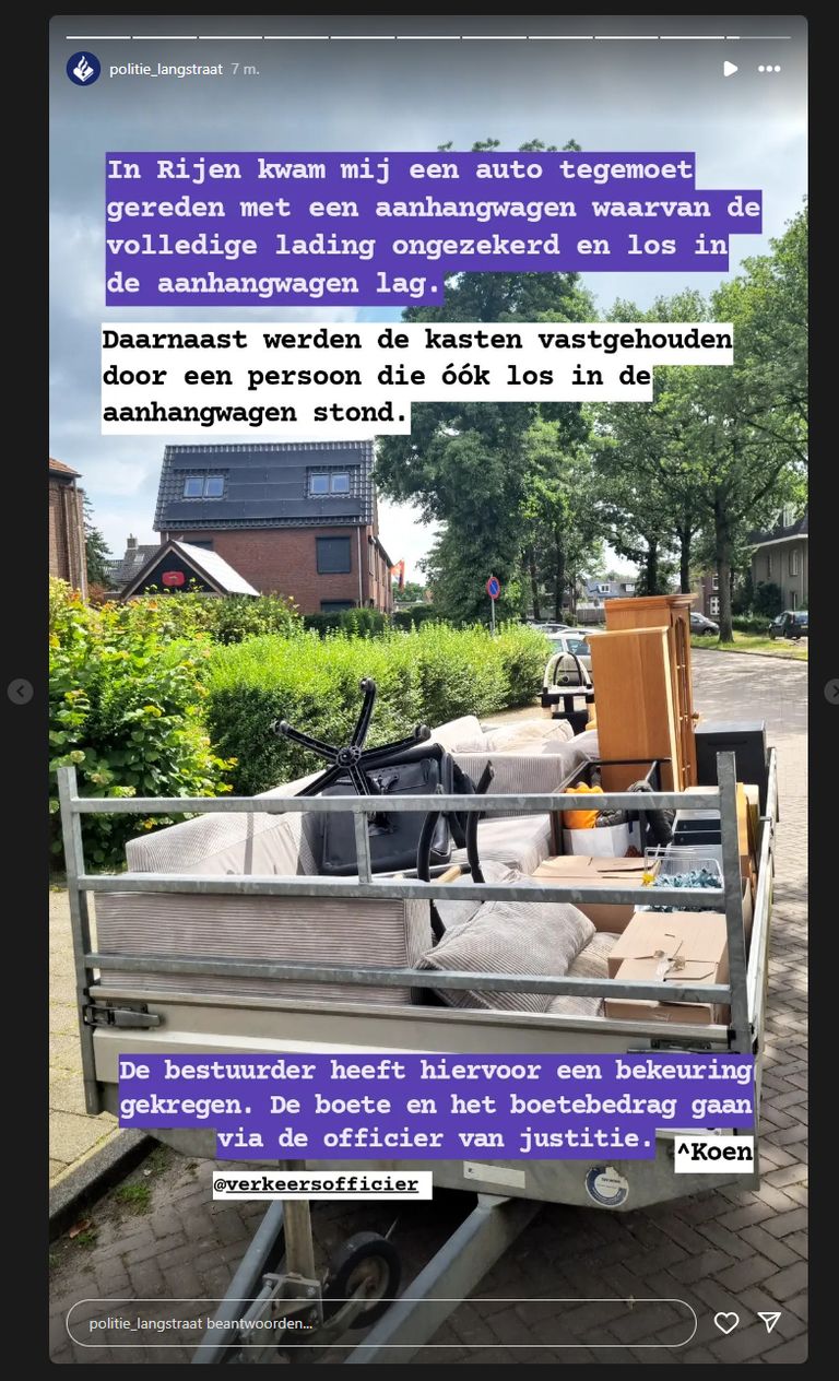 Foto: Instagram politie Langstraat