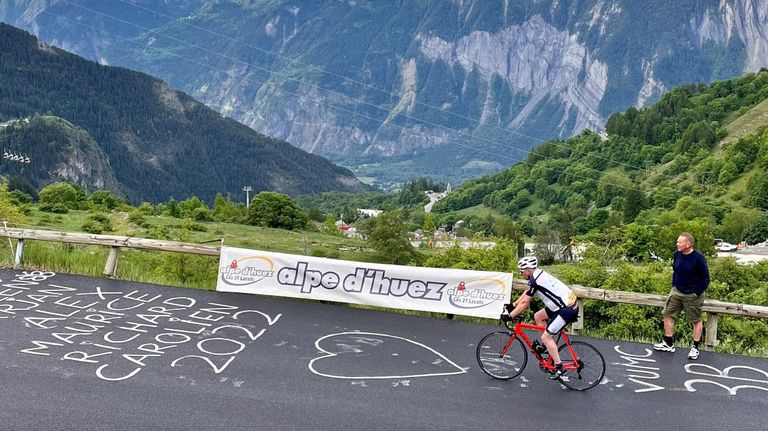 21 bochten afzien op de Alpe 'd'Huez. 