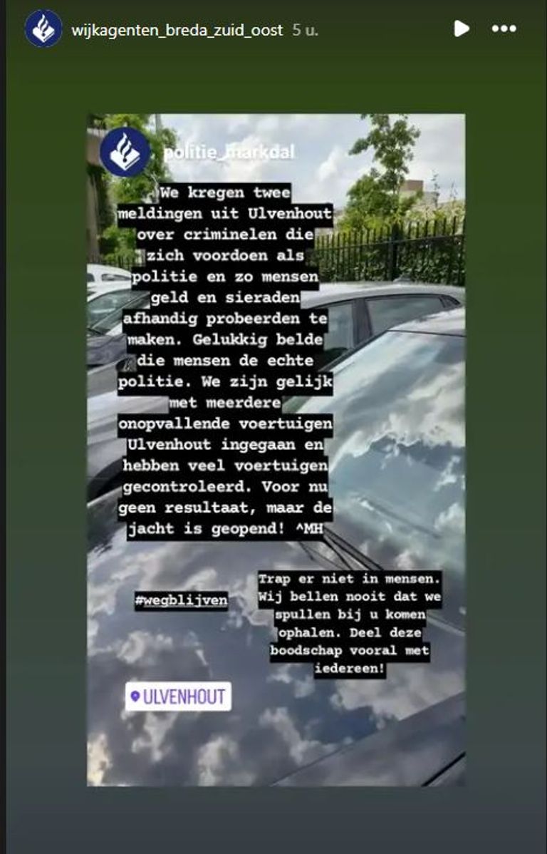 Foto: Instagram politie Markdal