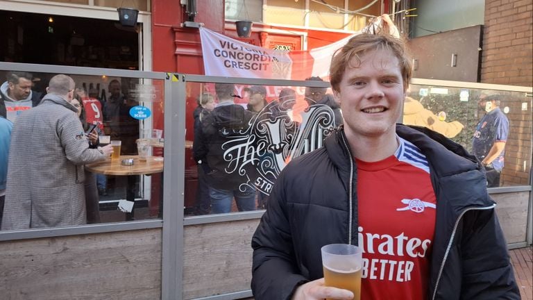 Arsenal-supporter David Lawlor. (Foto: Leon Voskamp)