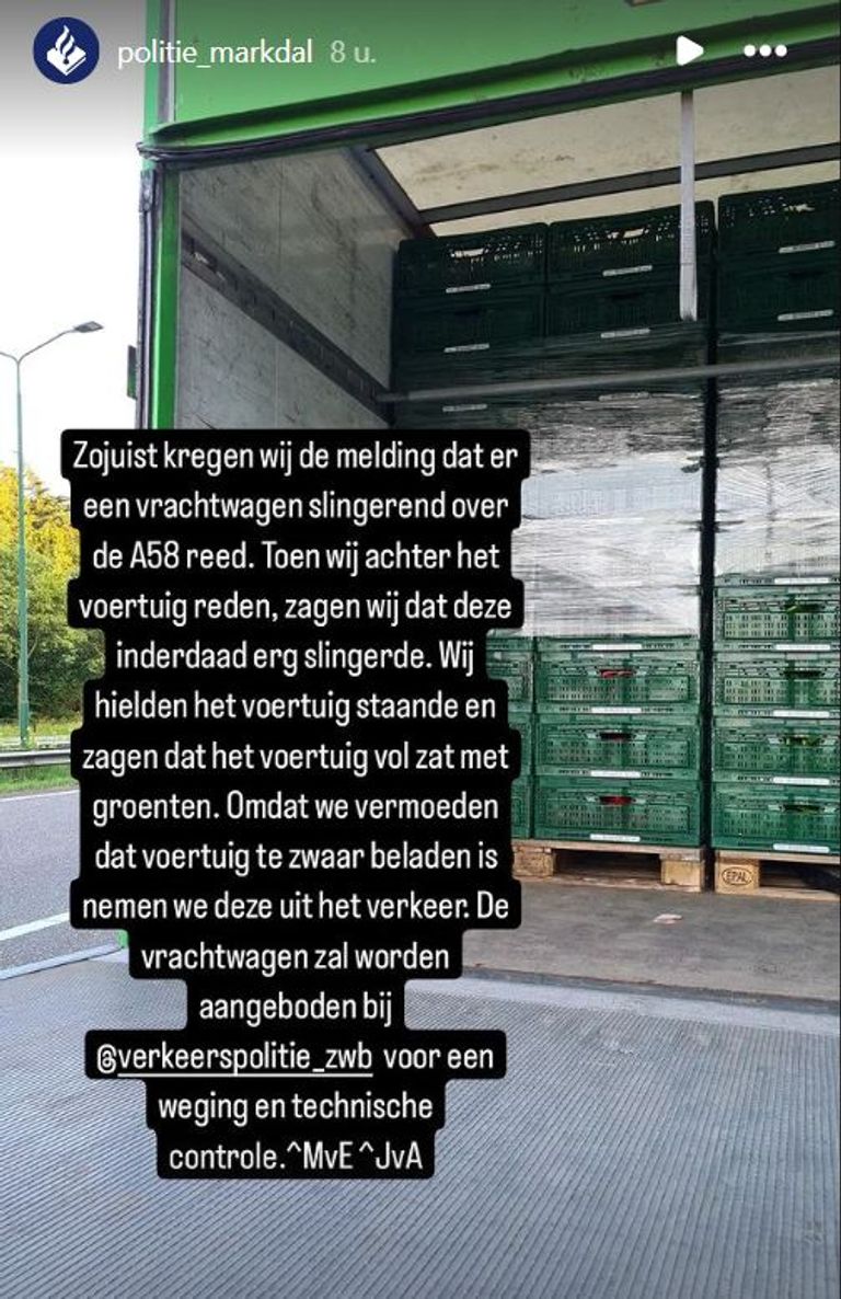 Foto: Instagram politie Markdal