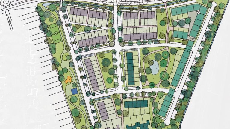 Schets uit het bouwplan van de omwonenden van Isabellaveld In Vught