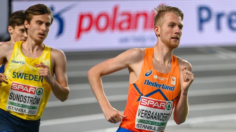 Hardloper Tim Verbaandert op de baan. (Foto: ANP/Hollandse Hoogte/Erik van Leeuwen)