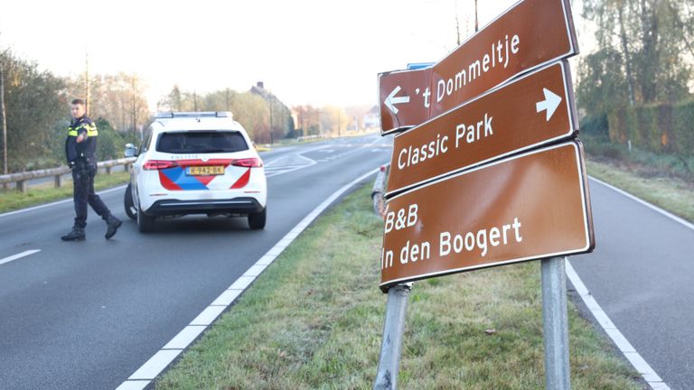 Onderweg werd ook een bord beschadigd (foto: Sander van Gils/SQ Vision Mediaprodukties).