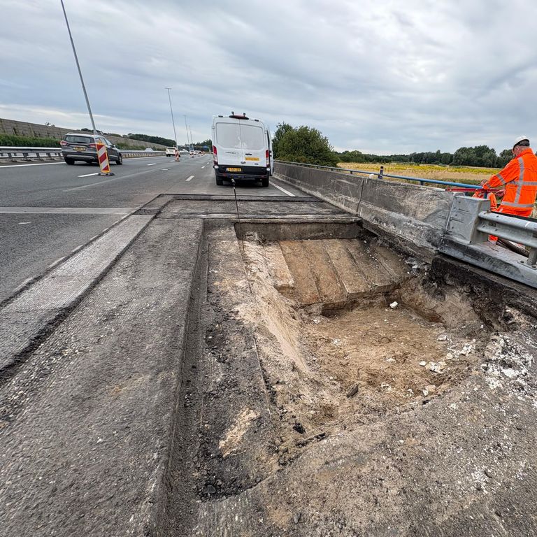De A2 bij Boxtel-Noord wordt aangepakt (foto: X/Rijkswaterstaat Verkeersinformatie).