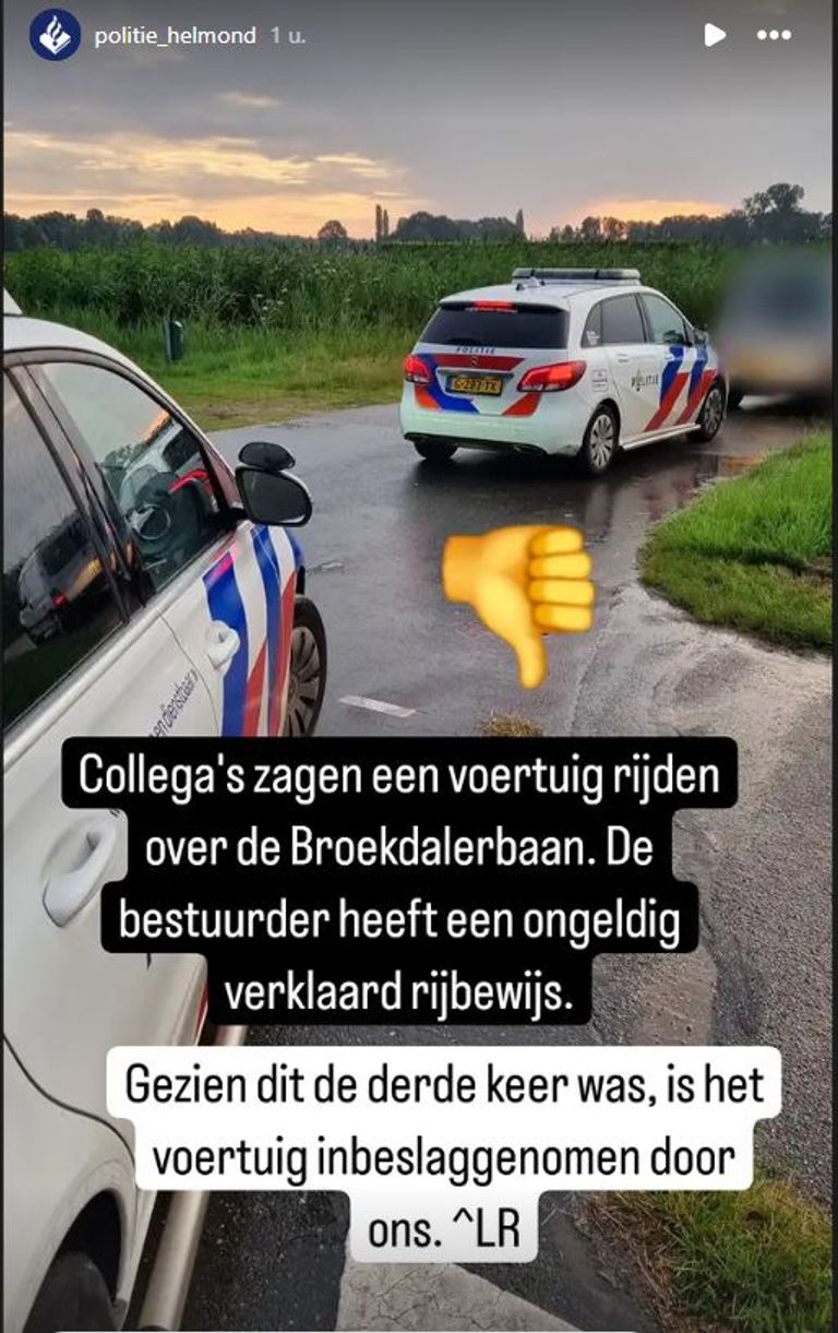 Foto: Instagram politie Helmond