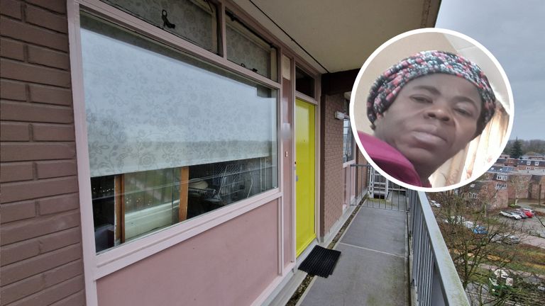 De flatwoning waar de dode vrouw gevonden werd (foto: Omroep Brabant / Politie.nl).